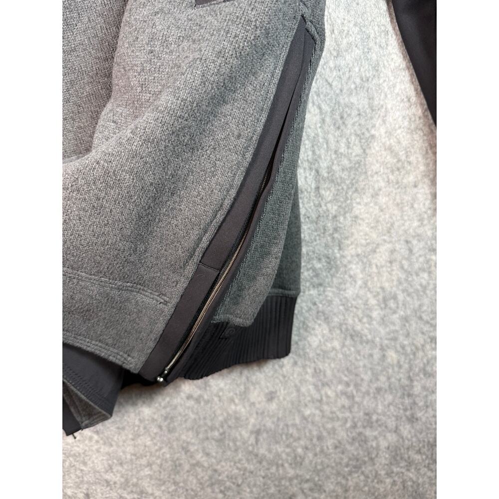 Lululemon Both Ways Bomber Reversible Black Gray Size 4/6 Fleece Satin Full Zip - Picture 2 of 9